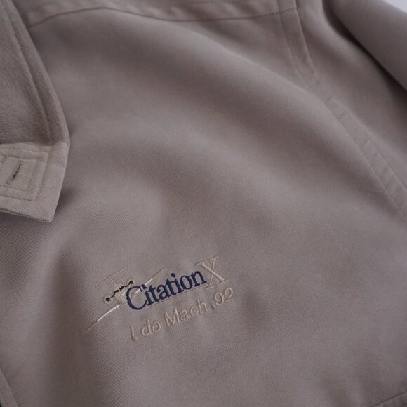 Vintage '90S Cutter And Buck Taupe Citation X Jet Zip Up Bomber Jacket Large - Picture 8 of 9
